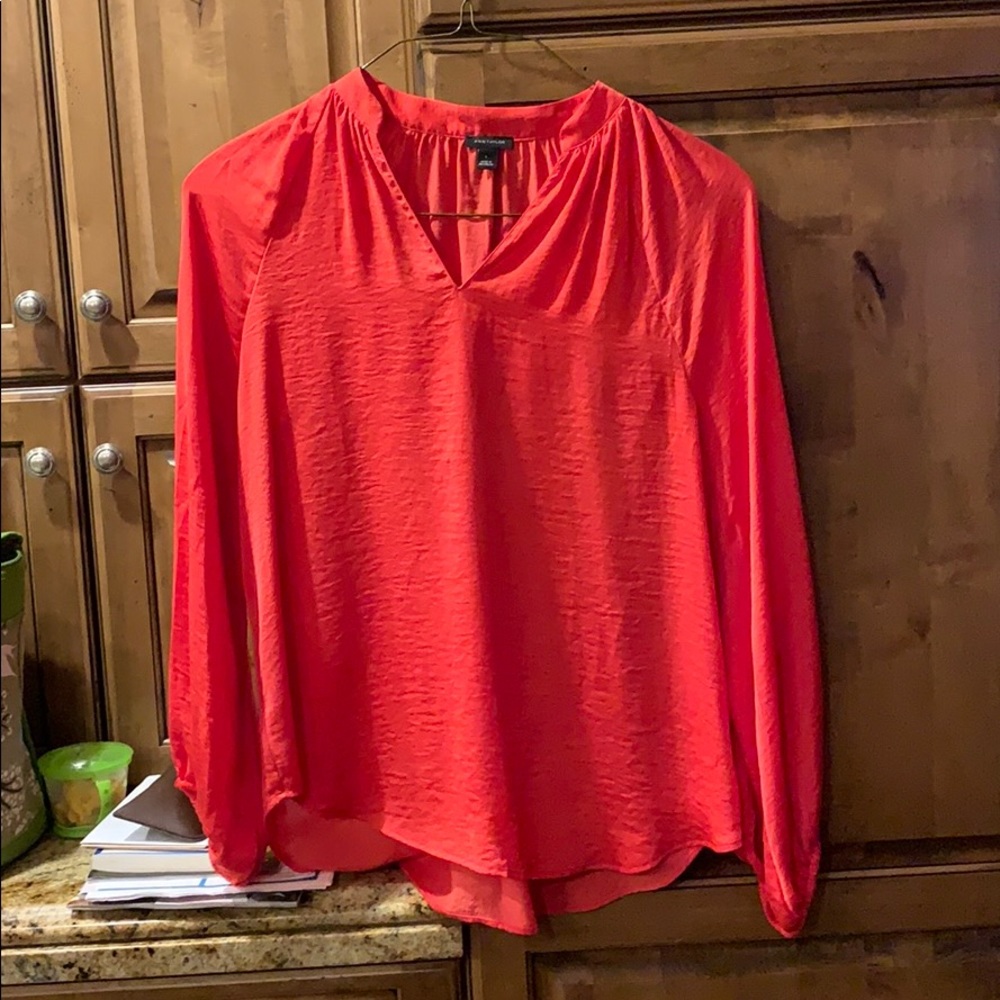 A red long sleeved shirt